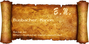 Busbacher Manon névjegykártya